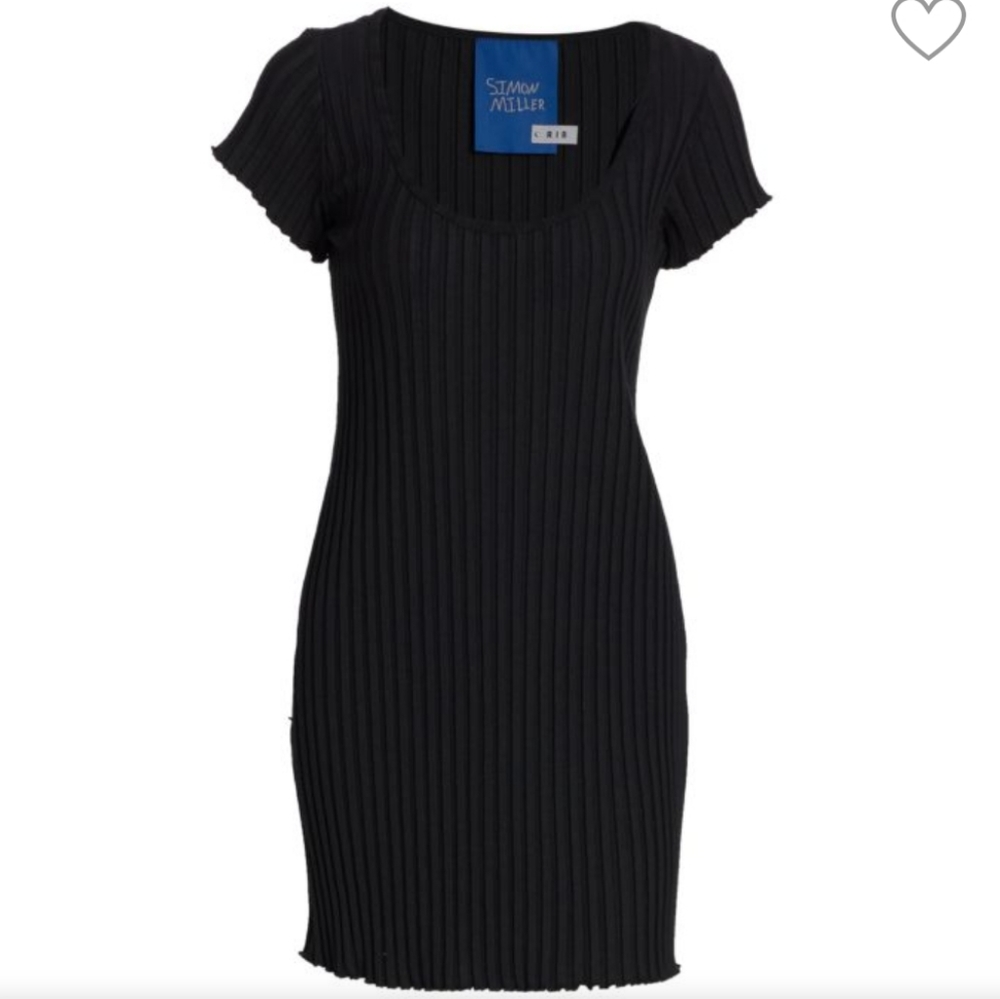 NEW SIMON MILLER Black Rib Knit Dress Size S
